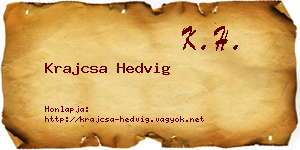 Krajcsa Hedvig névjegykártya